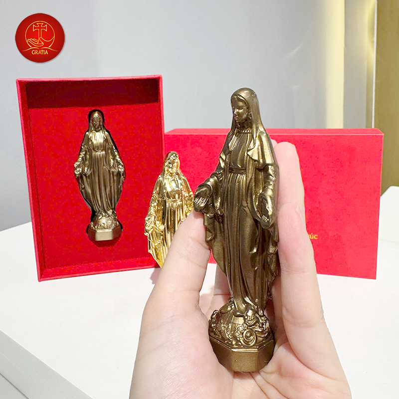 Tượng Đức Mẹ Ban Ơn cao 10cm - Màu Cổ Điển