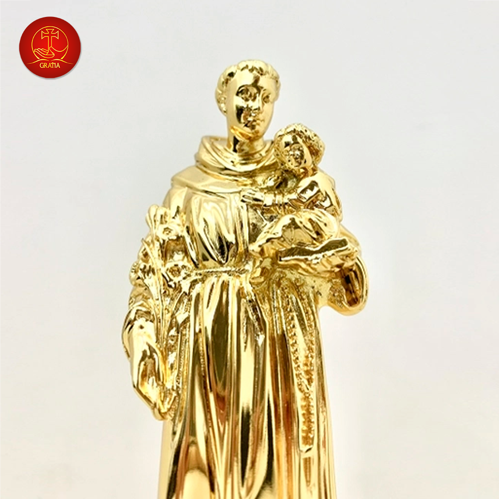 Tượng Thánh Anton cao 13Cm - - Màu Gold