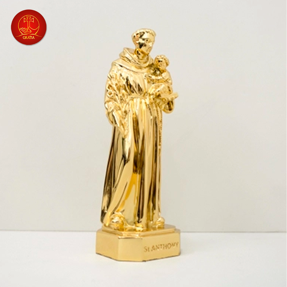 Tượng Thánh Anton cao 13Cm - - Màu Gold
