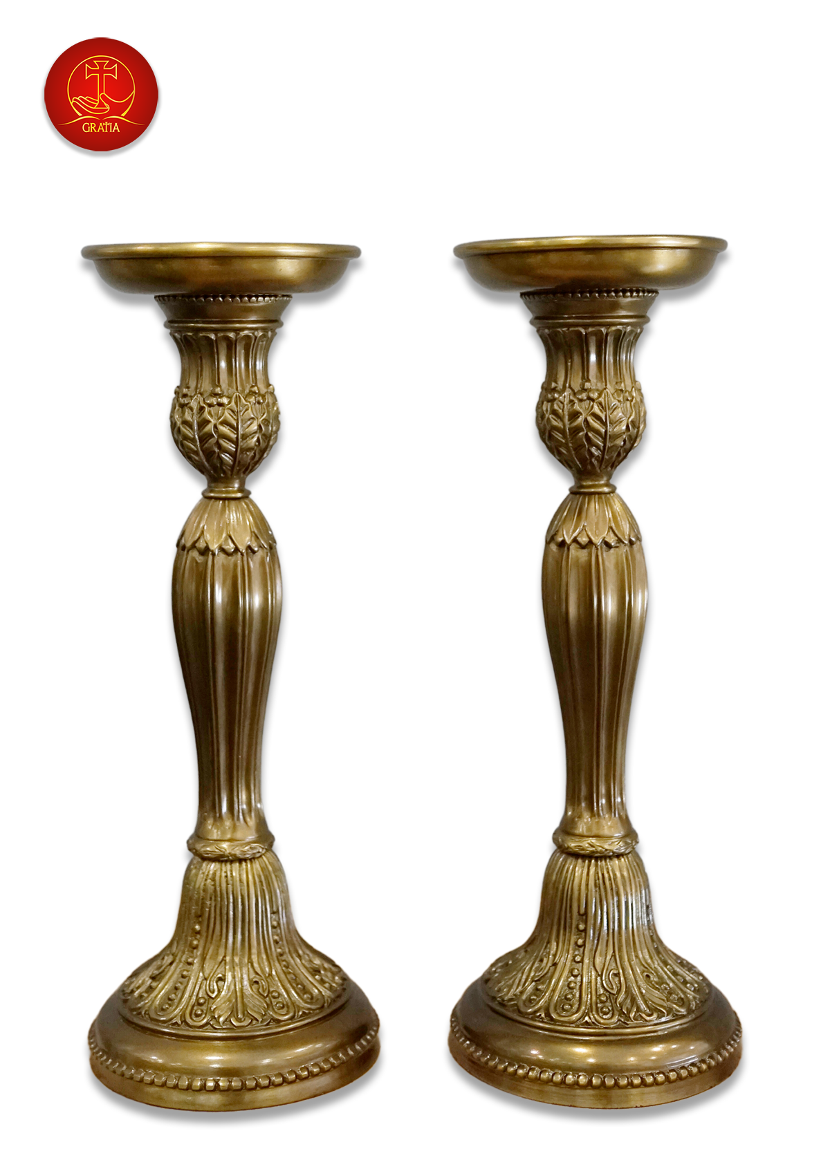 Chân Nến Đế Tròn cao 30cm - Màu Cổ Điển