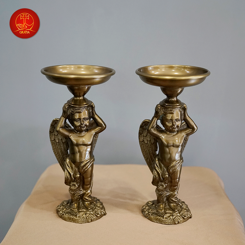 Chân Nến Thiên Thần cao 24cm - Màu Cổ Điển