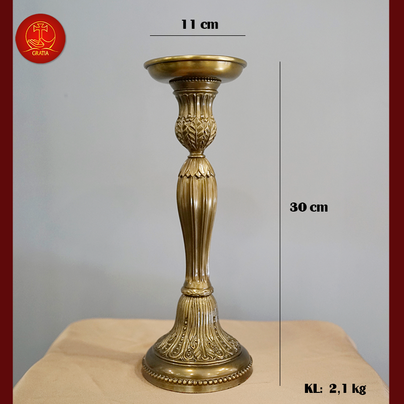 Chân Nến Đế Tròn cao 30cm - Màu Cổ Điển