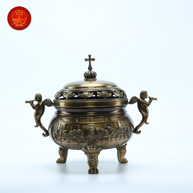 Bộ Lư Hương Công Giáo cao 37cm - Màu Cổ Điển
