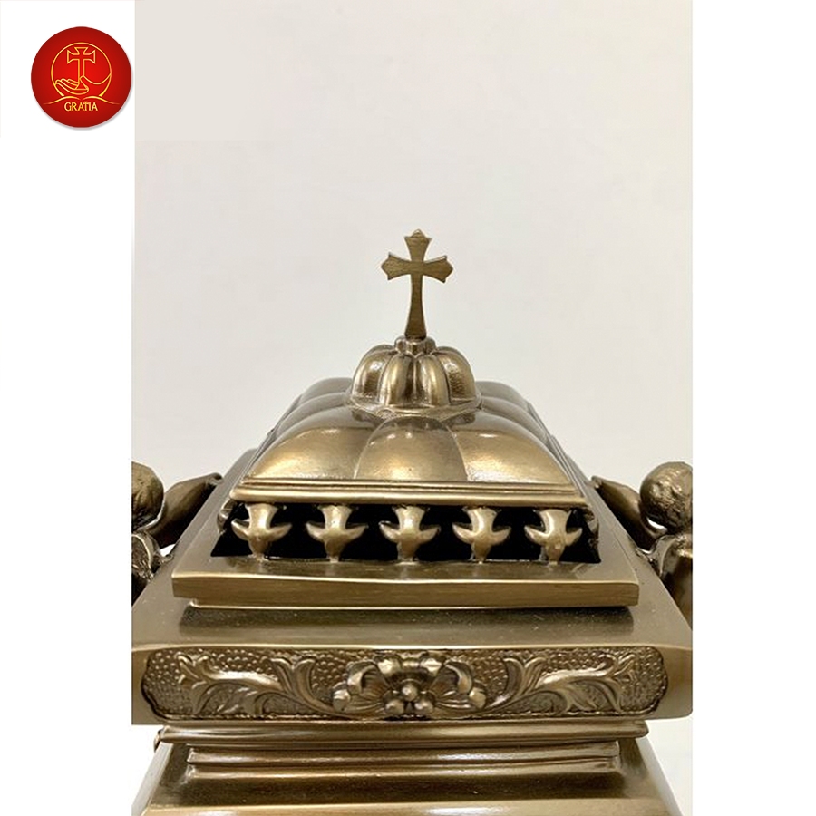 Lư Hương Công Giáo cao 15cm - Màu Cổ Điển