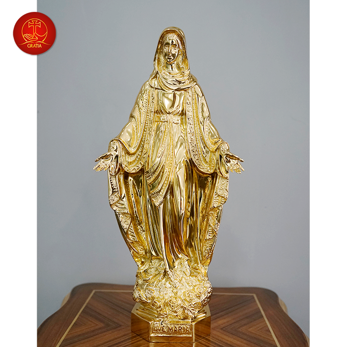 Tượng Đức Mẹ Ban Ơn cao 40cm - Màu Cổ Điển