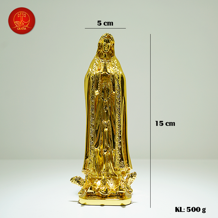 Tượng Đức Mẹ Fatima Màu Gold