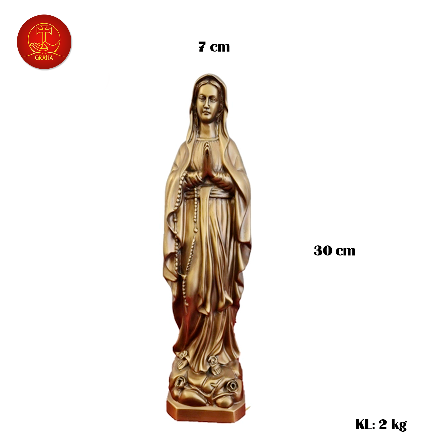 Tượng Đức Mẹ Lộ Đức - cao 30cm