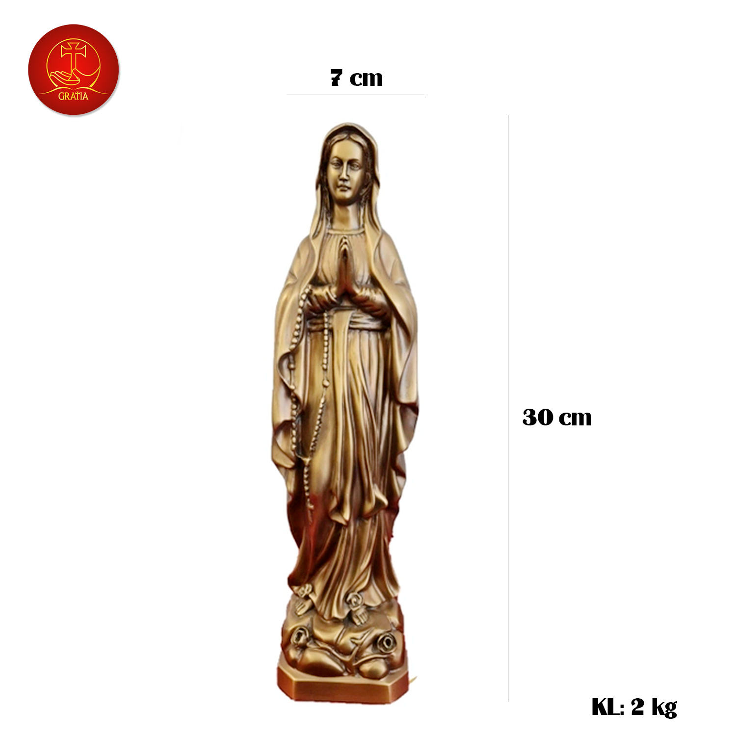 Tượng Mẹ Lộ Đức - Cao 30cm