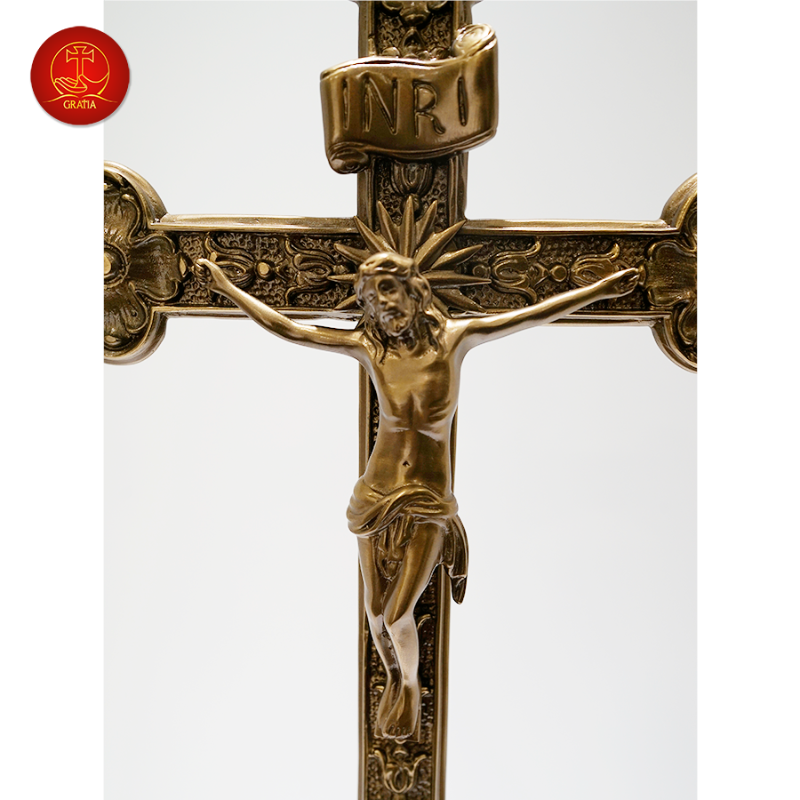 Mẫu Thánh Giá Hoa Đào Đẹp Có Đế cao 42 cm - Màu Cổ Điển