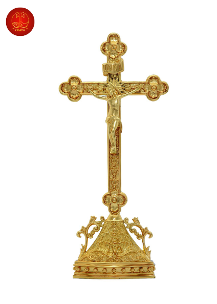 Thánh Giá Đế Tròn cao 50cm - Màu Gold