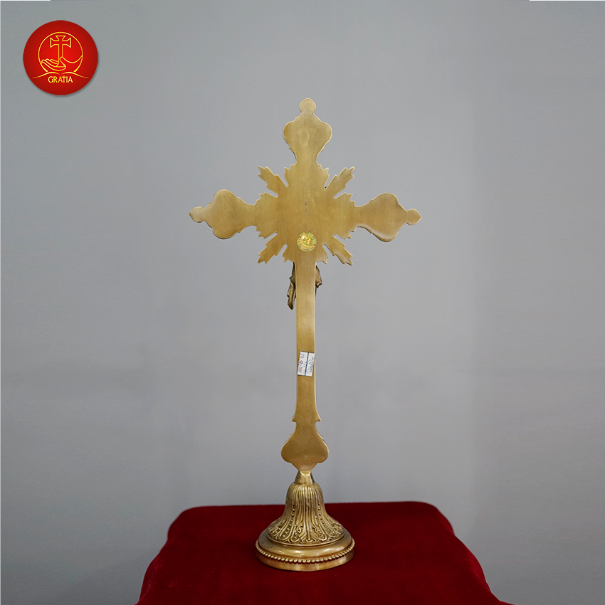 Thánh Giá Đế Tròn cao 50cm - Màu Cổ Điển