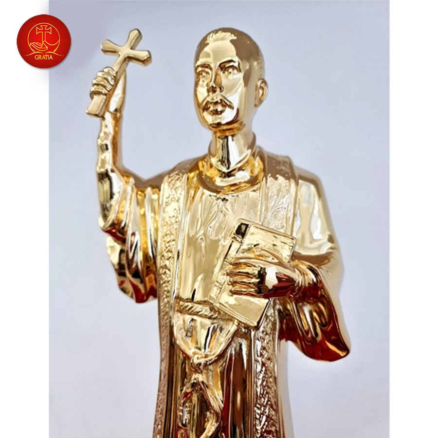 Tượng Cha Bửu Diệp cao 40cm - Màu Gold - Mạ Gold