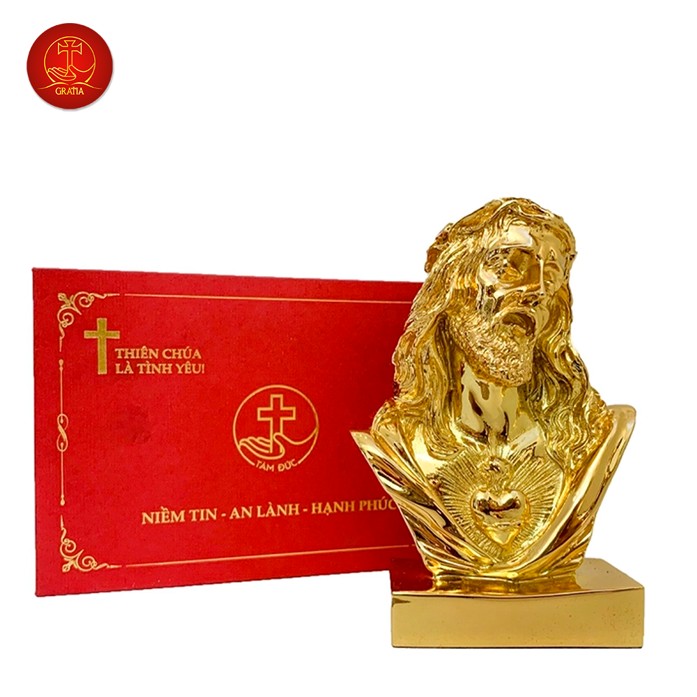 Tượng Thánh Tâm Cao 13cm -  Màu Gold