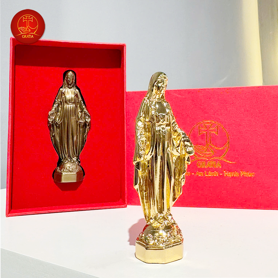 Tượng Mẹ Ban Ơn cao 10cm -  Màu Gold
