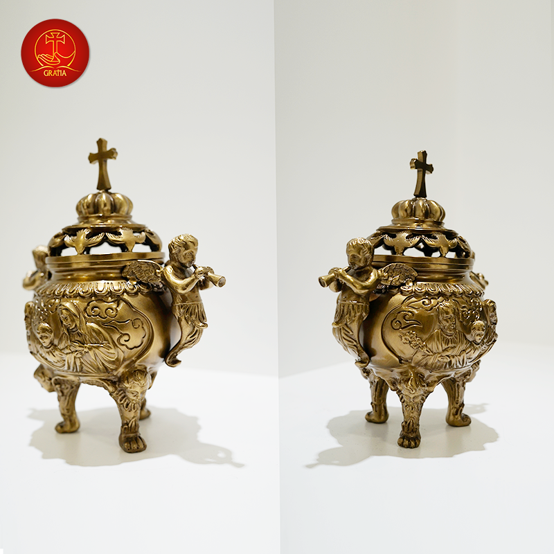 Lư Xông Trầm Cao 19 cm - Màu cổ điển