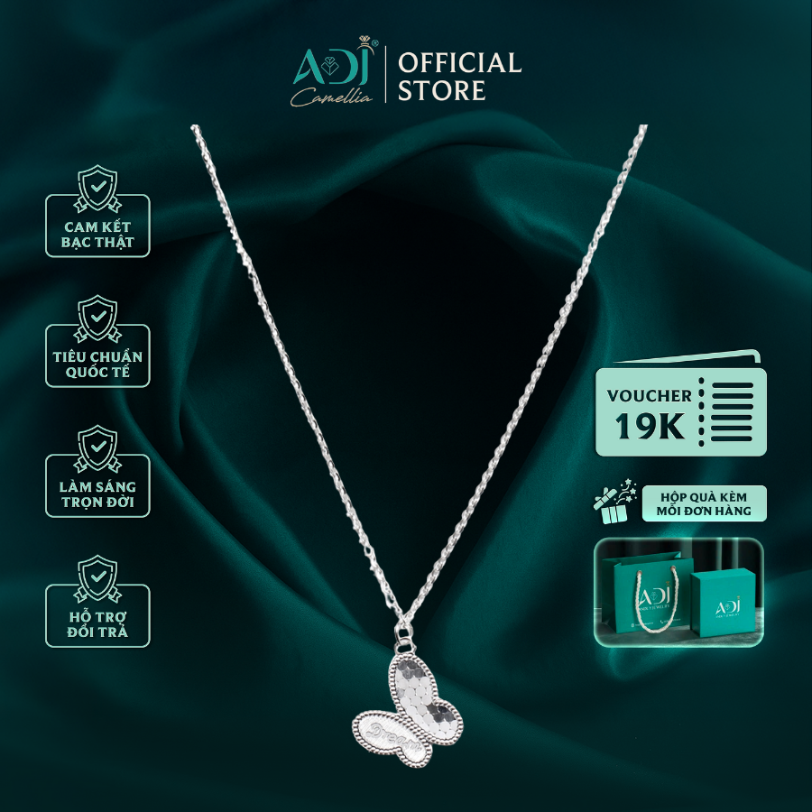 Dây Chuyền Nữ Bạc ADJ 925 Cánh Bướm Tự Do Phụ Kiện Trang Sức Nữ Cao Cấp SD146148AD