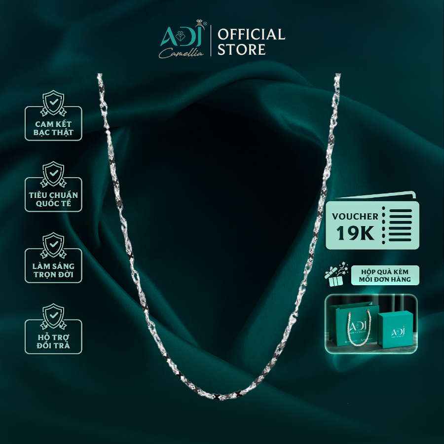 Dây Chuyền Nữ Bạc ADJ 925 Mắt Xích Vô Cực Không Mặt Phụ Kiện Trang Sức Nữ Cao Cấp SDC146162AD