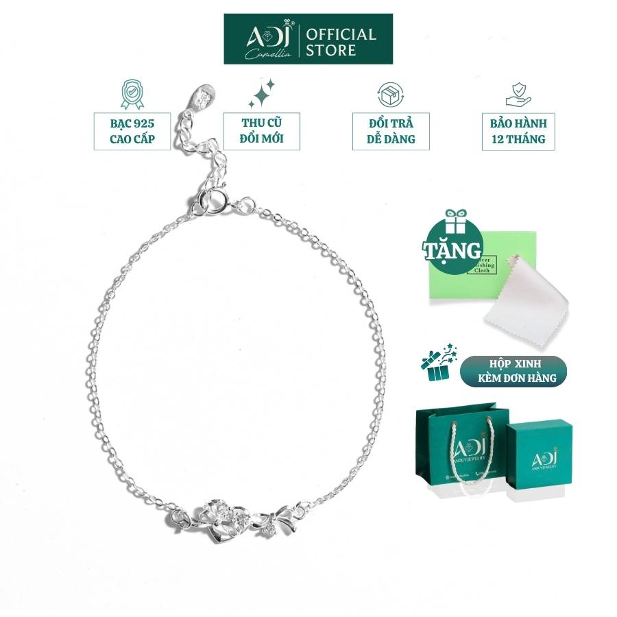 Lắc tay Hoa Tuyết Đính Đá Trang sức bạc 925 ADJ - SLT108104AD