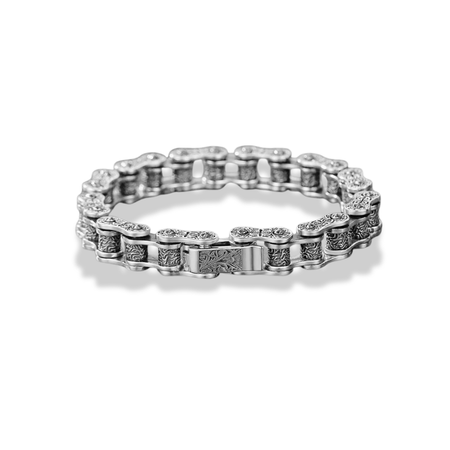 Lắc tay nam Trang sức bạc 925 ADJ bánh răng, mạnh mẽ và bền bỉ