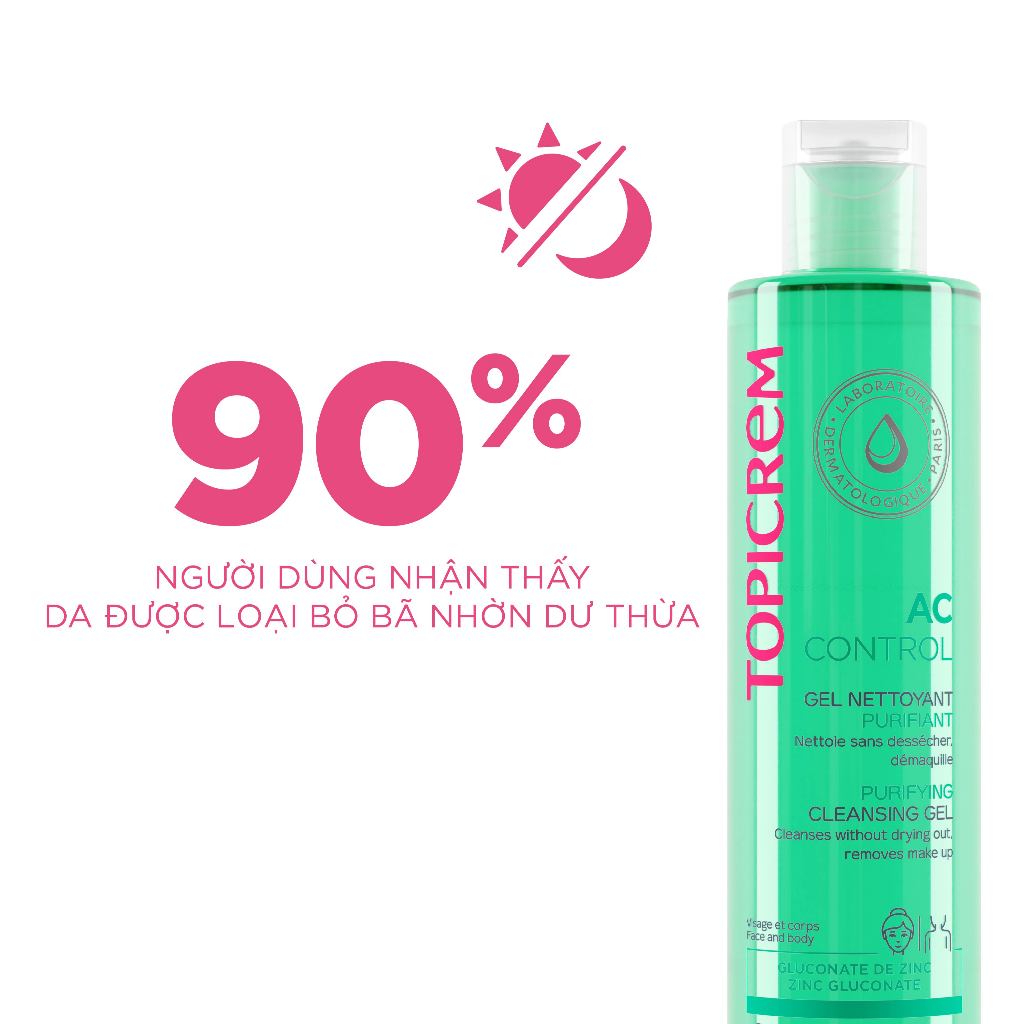 Gel Rửa Mặt Dành Cho Da Dầu Mụn Topicrem AC Purifying Cleansing Gel 200ml