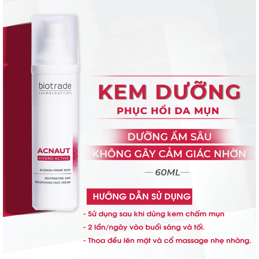 Kem dưỡng ẩm phục hồi BIOTRADE ACNAUT HYDRO ACTIVE CREAM 60ml