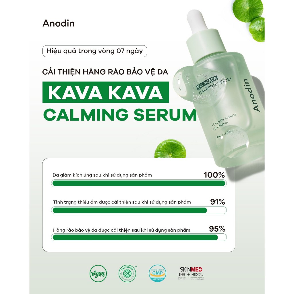 Nước cân bằng ANODIN KAVAKAVA CALIMING TONER làm dịu và cấp ẩm sâu, phục hồi làn da tổn thương 150ml