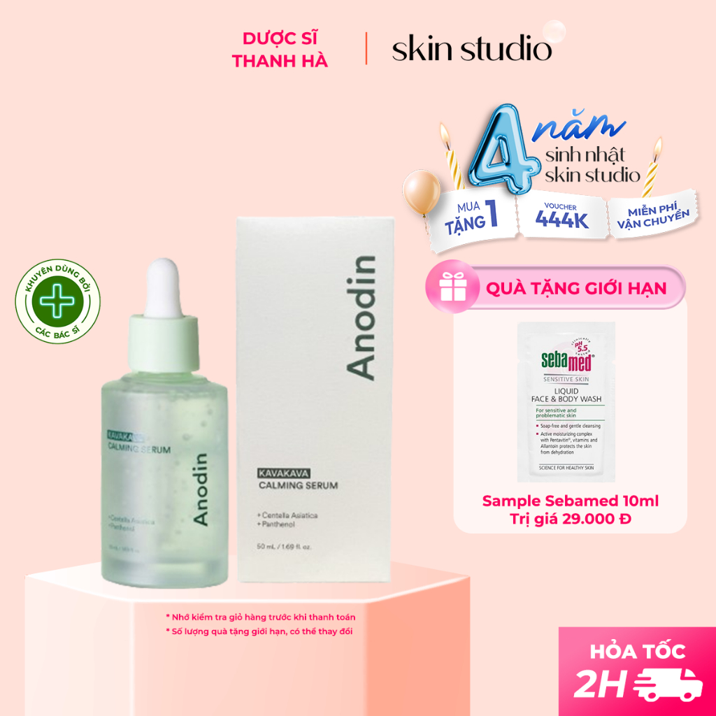 Kem dưỡng ẩm ANODIN KAVAKAVA CALMING CREAM hỗ trợ làm dịu cho da kích ứng 50ml