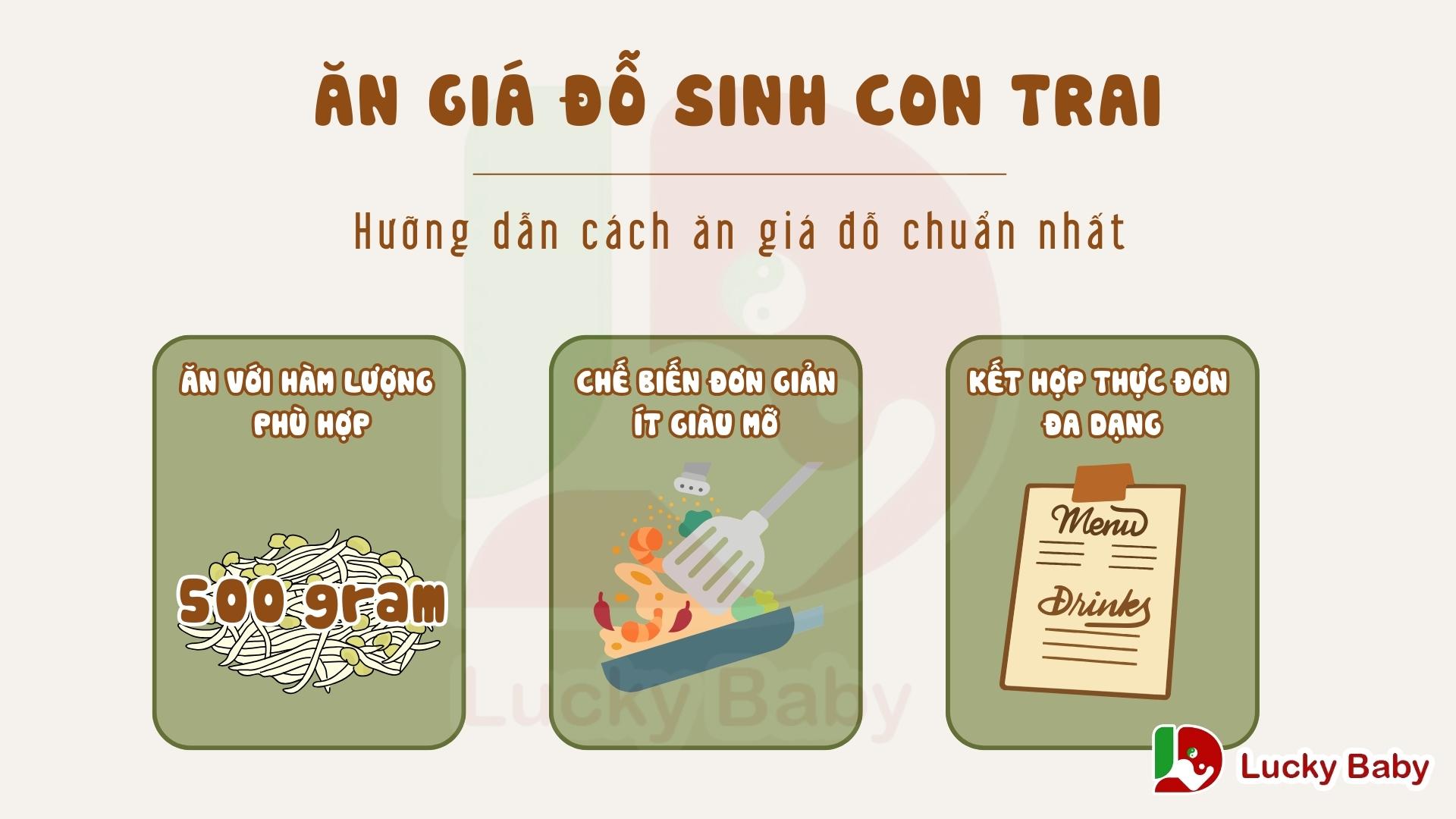 Hướng dẫn cách ăn giá đỗ để sinh con trai