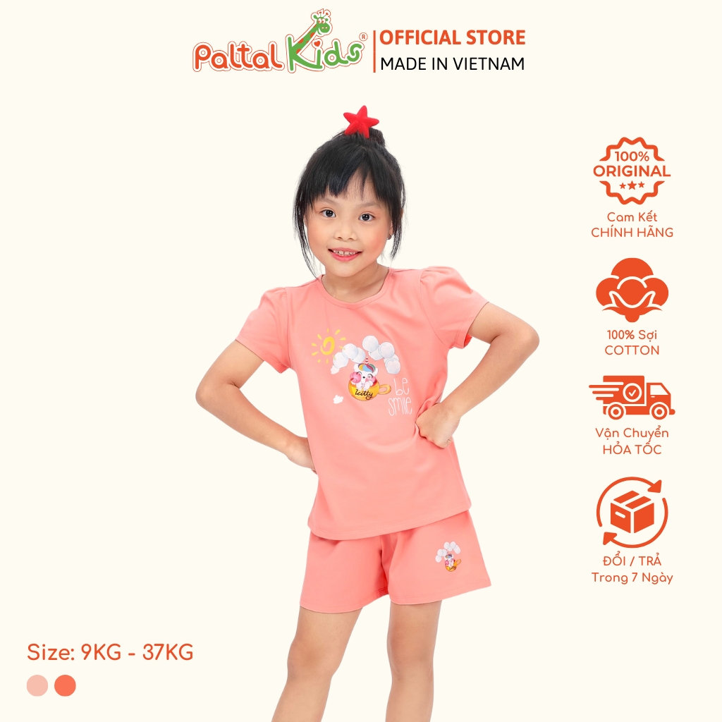 BST Mùa Xuân - Bộ Đùi Tay Ngắn Cotton Mỹ Bé Gái Cao Cấp - 025 2043