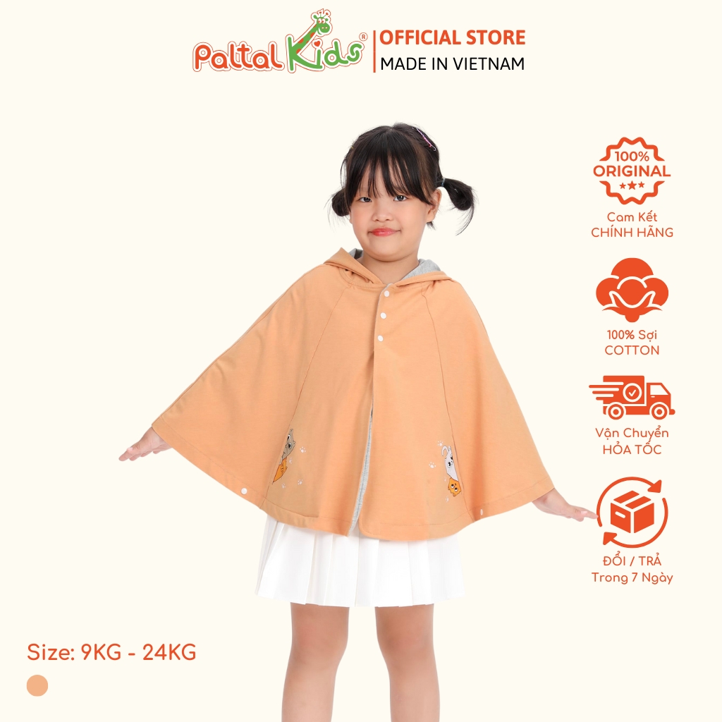 Áo Choàng Cánh Dơi Cotton Melan Bé Gái Cao Cấp - 191 4007