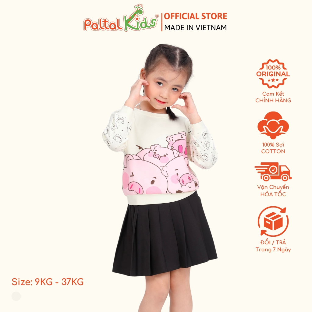 Áo Sweater Cotton Borib Bé Gái Cao Cấp - 020 1382