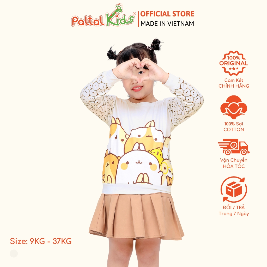 Áo Sweater Cotton Borib Bé Gái Cao Cấp - 020 1383