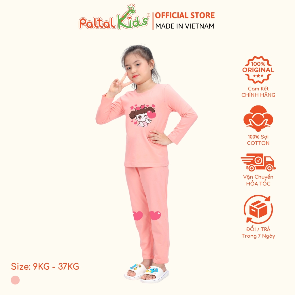 BST Mùa Đông - Đồ Bộ Tay Dài Cotton Mỹ Bé Gái Cao Cấp - 023 6027