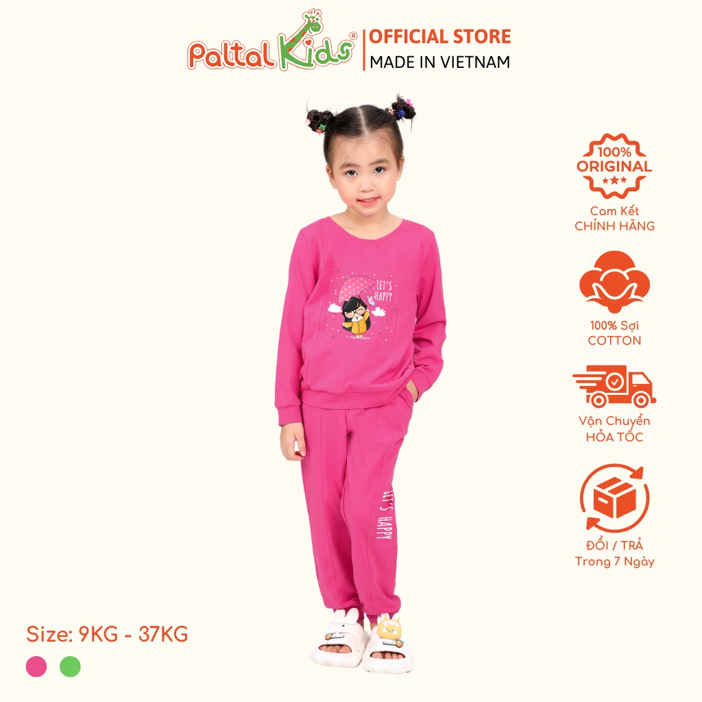 BST Mùa Đông - Bộ Dài Tay Dài Cotton Mỹ Bé Gái Cao Cấp - 023 6034