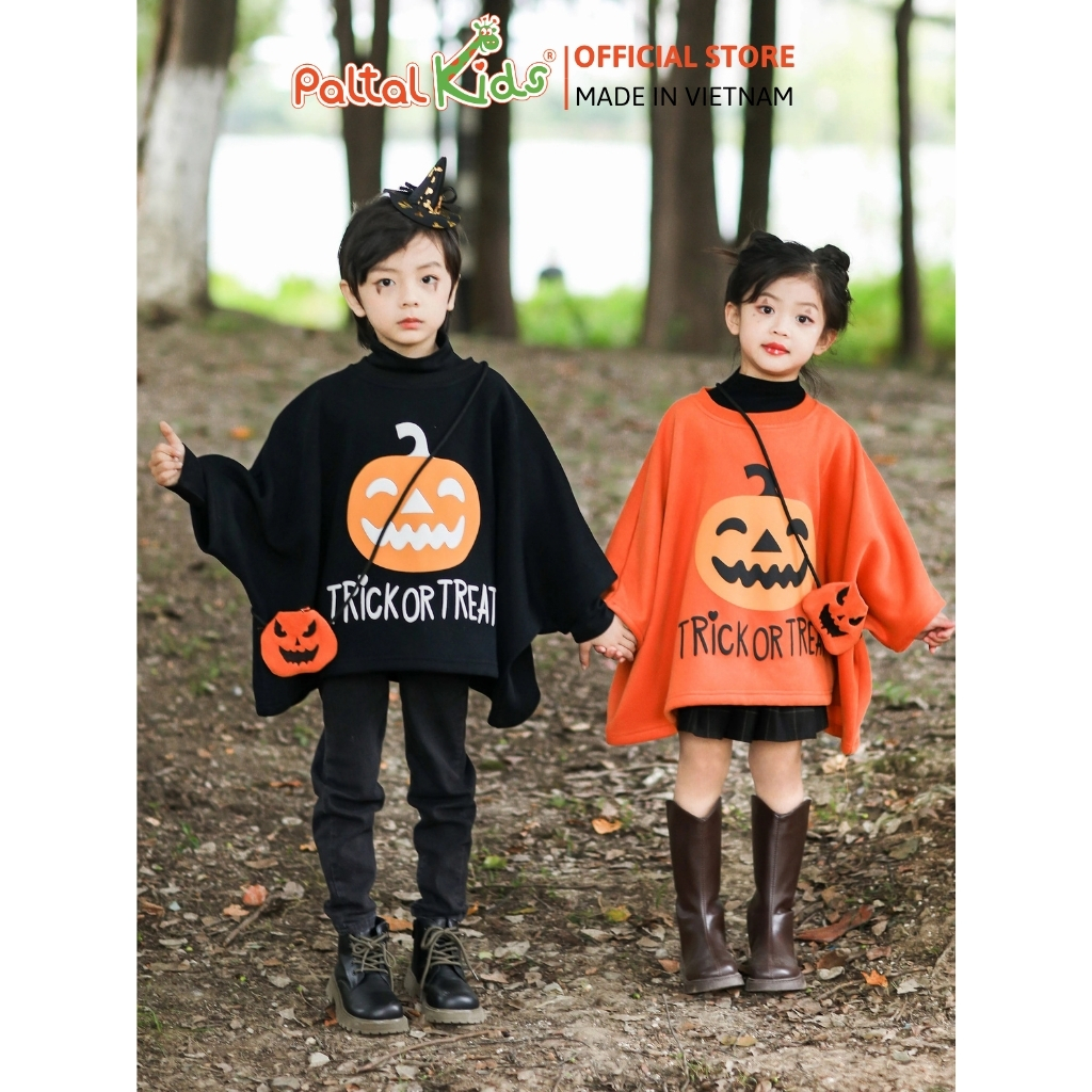 HALLOWEEN 2025 - Áo Choàng Bí Ngô Bé Trai Bé Gái Cao Cấp