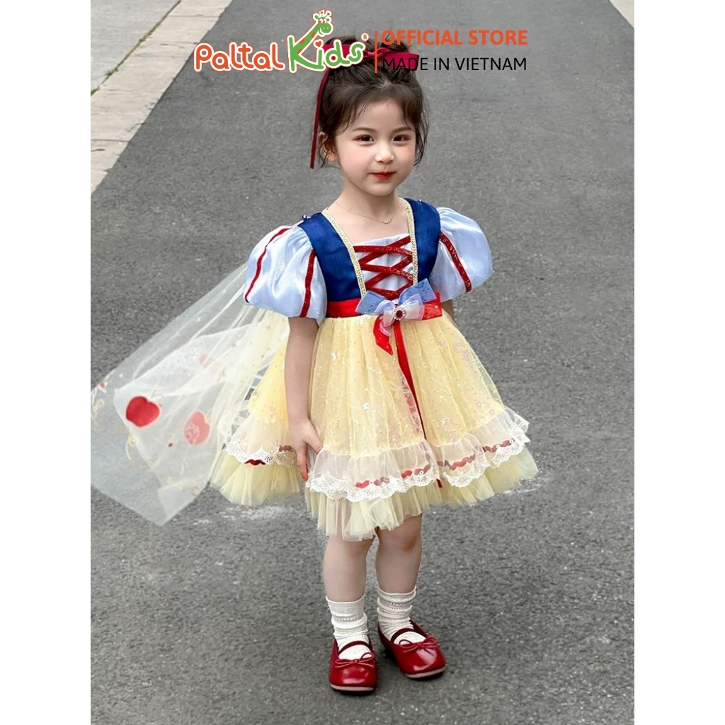 HALLOWEEN 2025 - Đầm Công Chúa Bạch Tuyết Bé Gái Cao Cấp