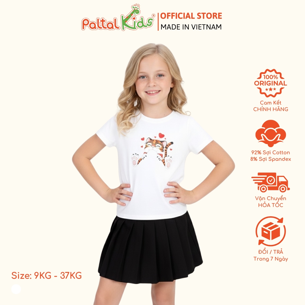 Áo Thun Cotton Mỹ Bé Gái Cao Cấp - 020 1374