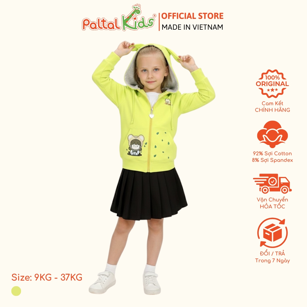 Áo Khoác Tai Thỏ CVC Bé Gái Cao Cấp - 401 4012