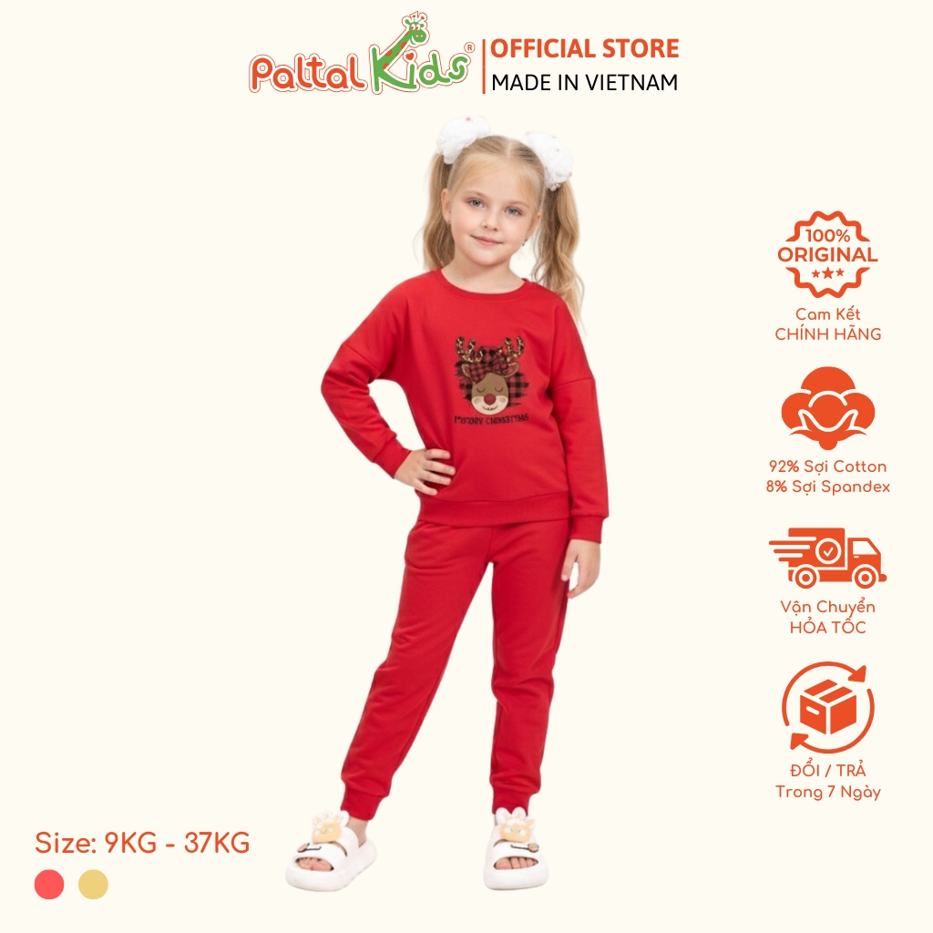 BST Mùa Đông - Bộ Dài Tay Dài Cotton Mỹ Bé Gái Cao Cấp - 023 6080