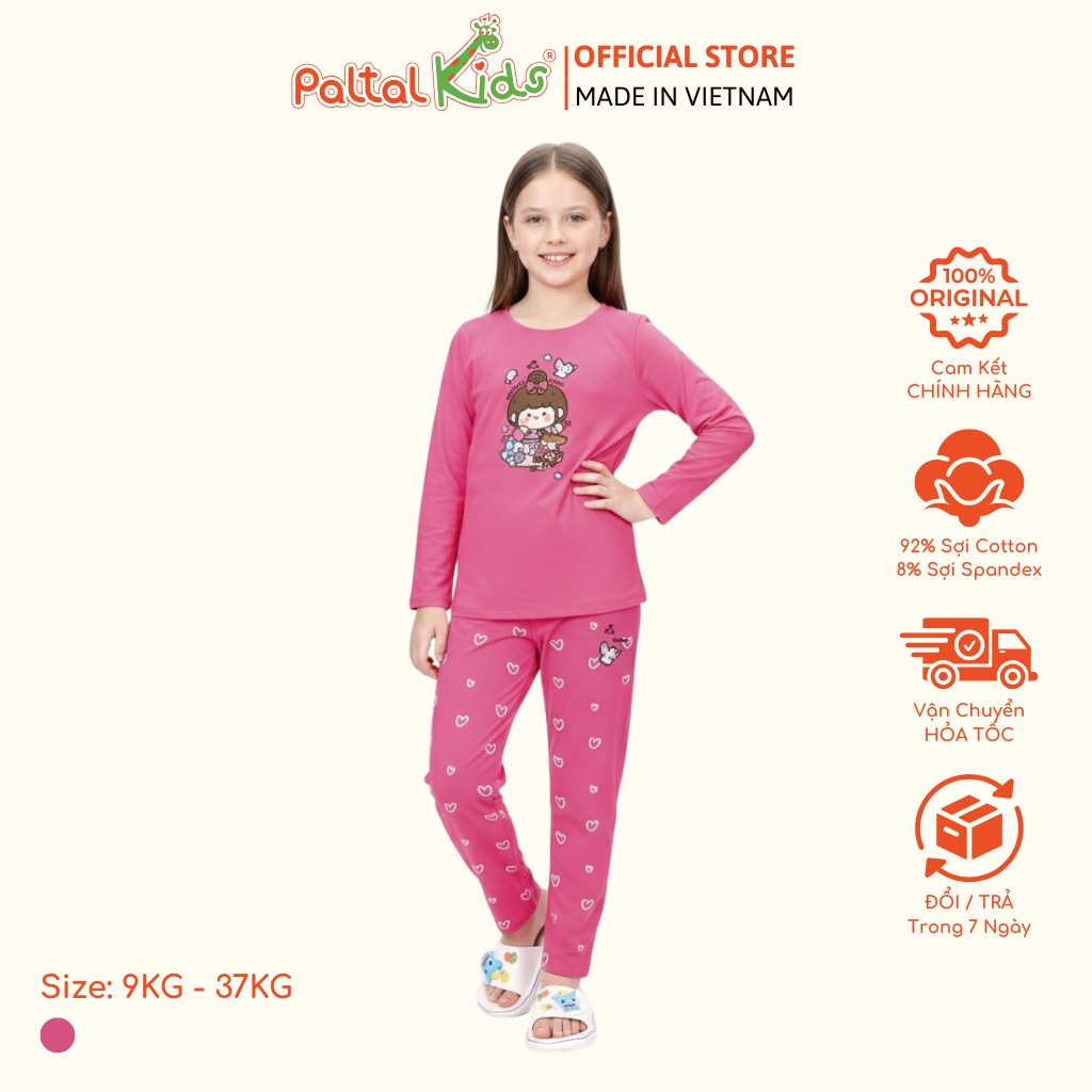 BST Mùa Đông - Bộ Dài Tay Dài Cotton Mỹ Bé Gái Cao Cấp - 023 6088