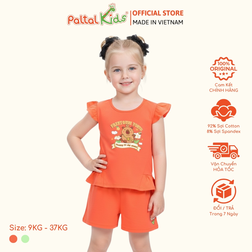 BST Mùa Hạ - Bộ Đùi Tay Ngắn Cotton Mỹ Bé Gái Cao Cấp - 025 2161