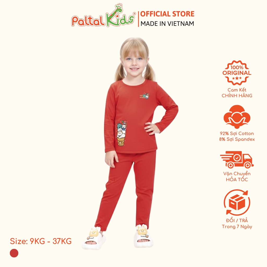 BST Mùa Đông - Bộ Dài Tay Dài Cotton Mỹ Bé Gái Cao Cấp - 023 6086