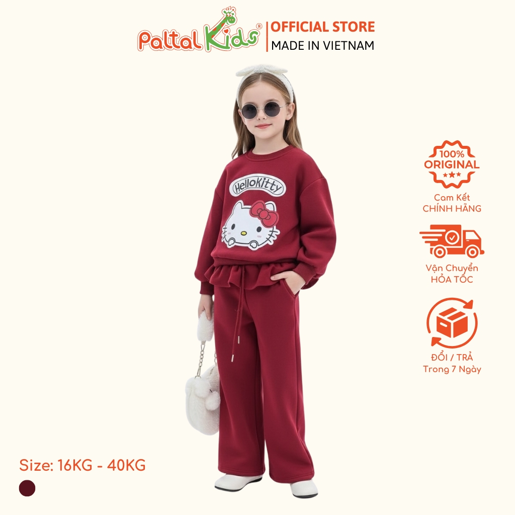 BST Mùa Đông - Đồ Bộ Tay Dài Nỉ Trung Bé Gái Cao Cấp - 223 6051