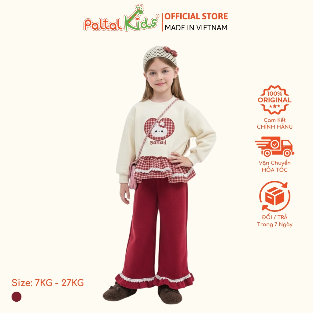 BST Mùa Đông - Đồ Bộ Tay Dài Nỉ 2 Da Bé Gái Cao Cấp - 223 6055