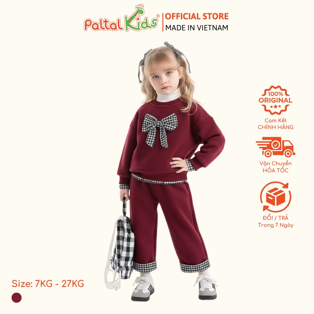 BST Mùa Đông - Đồ Bộ Tay Dài Nỉ 2 Da Bé Gái Cao Cấp - 223 6056