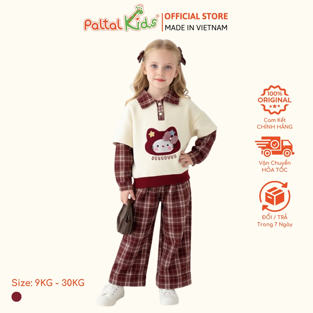 BST Mùa Đông - Đồ Bộ Tay Dài Nỉ 2 Da Bé Gái Cao Cấp - 223 6057