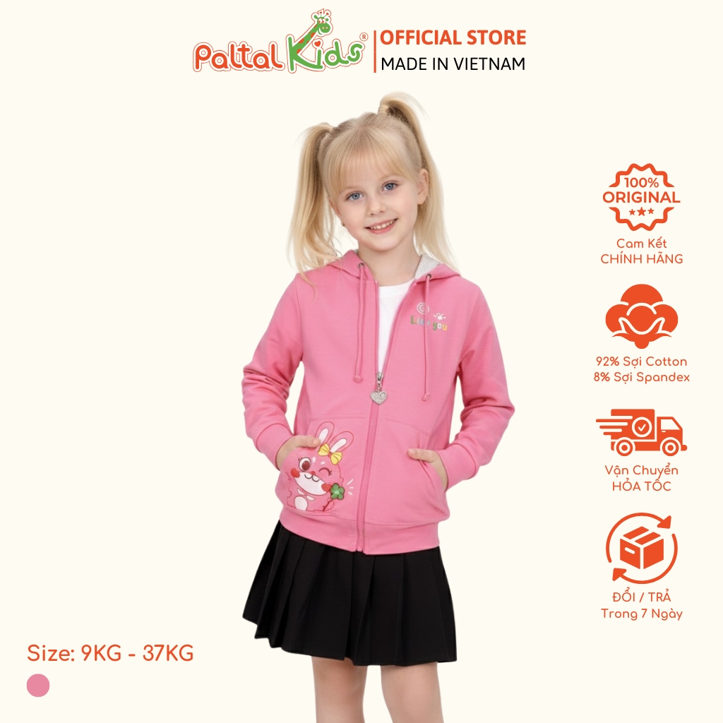 Áo Khoác Tai Thỏ CVC Bé Gái Cao Cấp - 401 4017