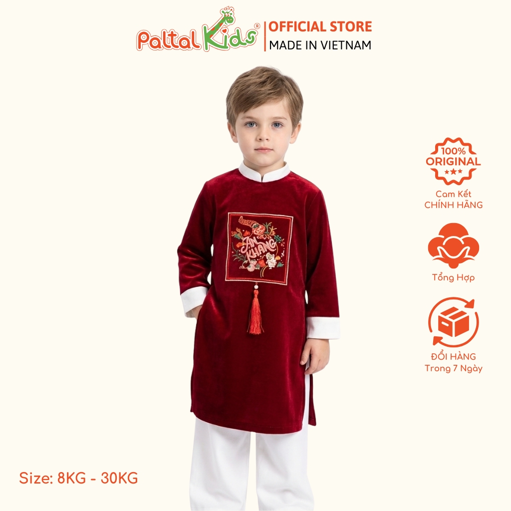 Set Áo Dài Thêu An Khang Cách Tân Bé Trai Cao Cấp - 533 6091