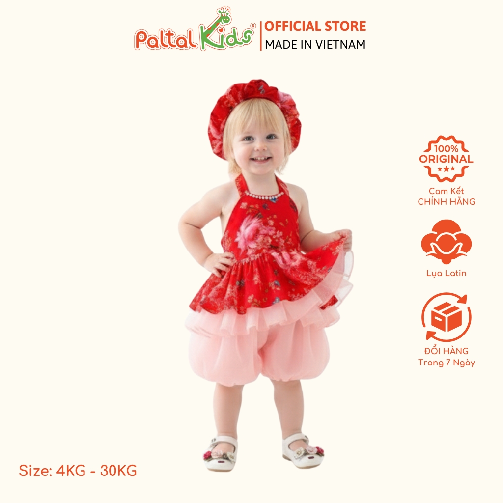 Set Yếm Hạc Lụa Latin Cách Tân Bé Gái Cao Cấp - 533 6095