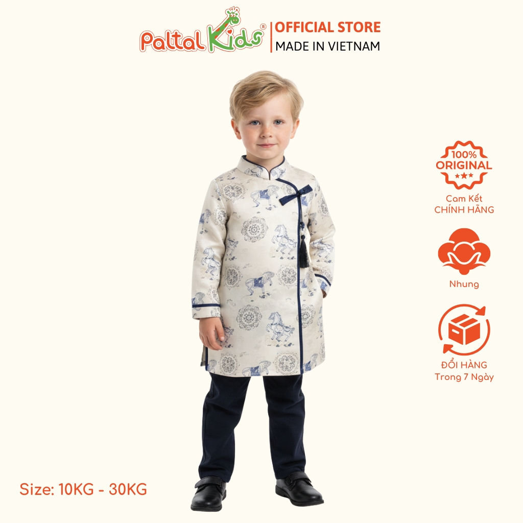 Set Áo Dài Thêu Thanh Mã Cách Tân Bé Trai Cao Cấp - 533 6092